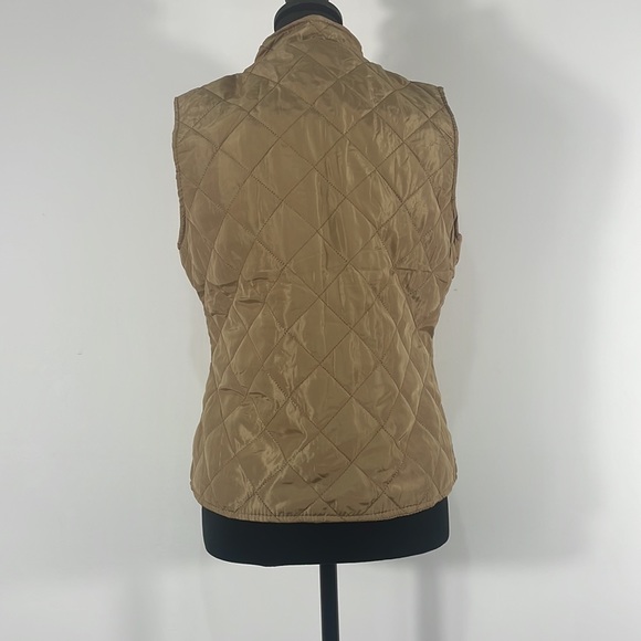 Louise Paris, Medium, Quilted, Tan Vest, Gold accents, winter, fall - Picture 3 of 10